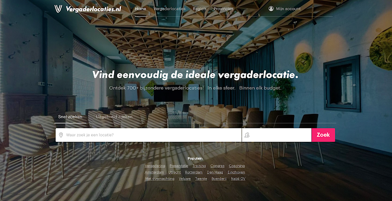 Vergaderlocaties.nl, ontdek diverse zalen voor een zakelijke bijeenkomst.