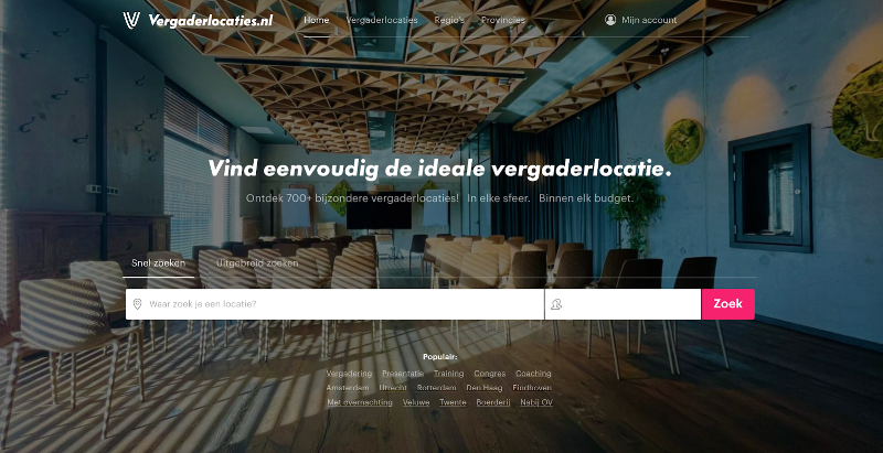 Vergaderlocaties.nl, ontdek diverse zalen voor een zakelijke bijeenkomst.